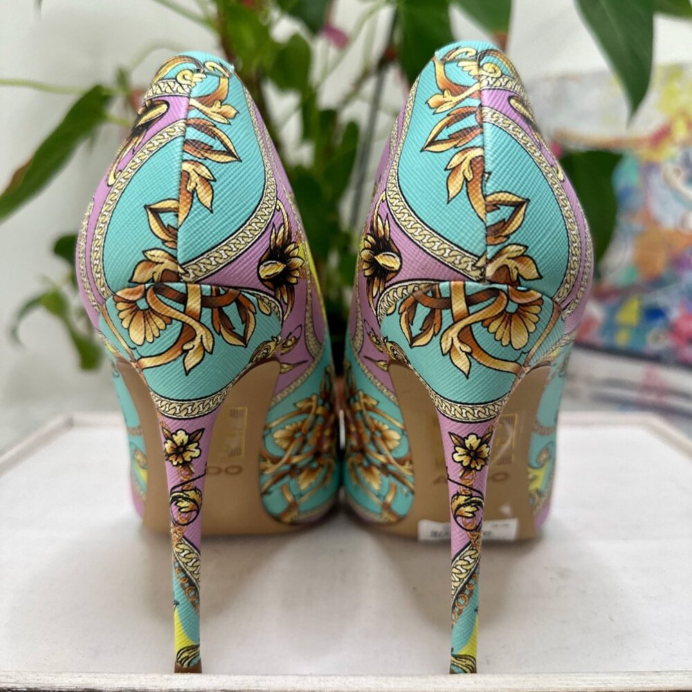 💛 ALDO Multicolor Patterned Pointed Toe Heels 💛 - Picture 5 of 8